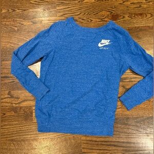 Bright heather blue Nike long sleeve shirt. Size medium. Great color!